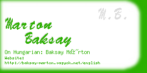 marton baksay business card